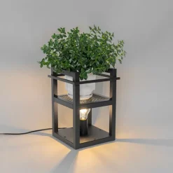 Industriële tafellamp zwart - Cage Rack