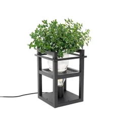 Industriële tafellamp zwart - Cage Rack