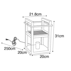 Industriële tafellamp zwart - Cage Rack