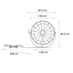 Industriële tafellamp zwart verstelbaar - Hanze