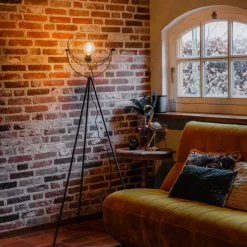 Industriële tripod vloerlamp zwart 35 cm verstelbaar - Hanze