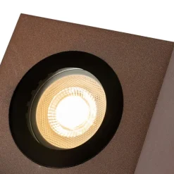 Industriële tuinspot roestbruin vierkant IP65 AR111 - Lennard