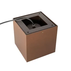 Industriële tuinspot roestbruin vierkant IP65 AR111 - Lennard