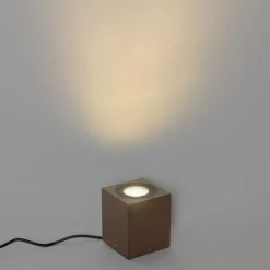 Industriële tuinspot roestbruin vierkant IP65 - Lennard