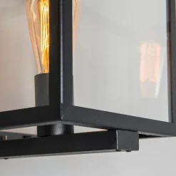 Industriële vierkante buitenwandlamp zwart IP23 - Rotterdam