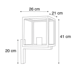 Industriële vierkante buitenwandlamp zwart IP23 - Rotterdam