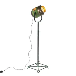 Industriële vloerlamp brons met groen 140 cm - Byron