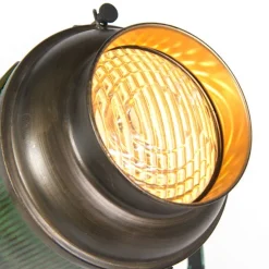 Industriële vloerlamp brons met groen 140 cm - Byron