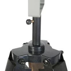 Industriële vloerlamp op houten tripod met grijze kap - Laos