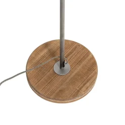 Industriële vloerlamp staal met hout 2-lichts - Emado