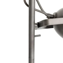 Industriële vloerlamp staal met hout 2-lichts - Emado