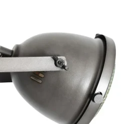 Industriële vloerlamp staal met hout 2-lichts - Emado