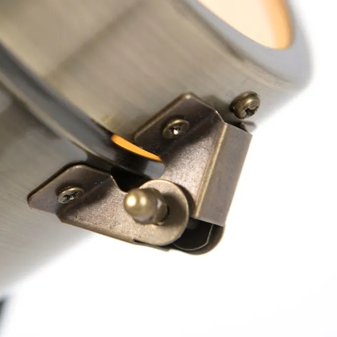 Industriële vloerlamp tripod hout met studiospot - Braha