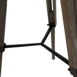 Industriële vloerlamp tripod hout met studiospot - Braha