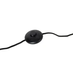 Industriële vloerlamp zwart met messing 2-lichts - Haicha