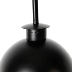 Industriële vloerlamp zwart met messing 2-lichts - Haicha