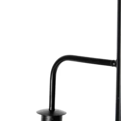 Industriële vloerlamp zwart met messing 2-lichts - Haicha