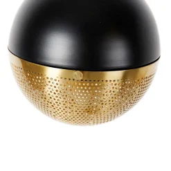 Industriële vloerlamp zwart met messing 2-lichts - Haicha