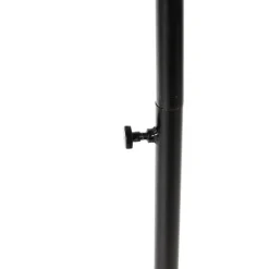 Industriële vloerlamp zwart met messing 2-lichts - Haicha