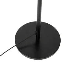 Industriële vloerlamp zwart met messing 2-lichts - Haicha