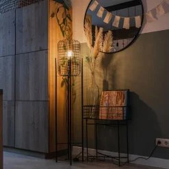 Industriële vloerlamp zwart - Bliss Vefa