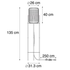 Industriële vloerlamp zwart - Bliss Vefa