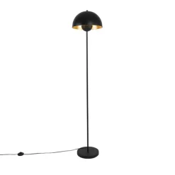Industriële vloerlamp zwart met goud 160 cm - Magnax