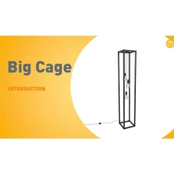 Industriële vloerlamp zwart 3-lichts - Big Cage