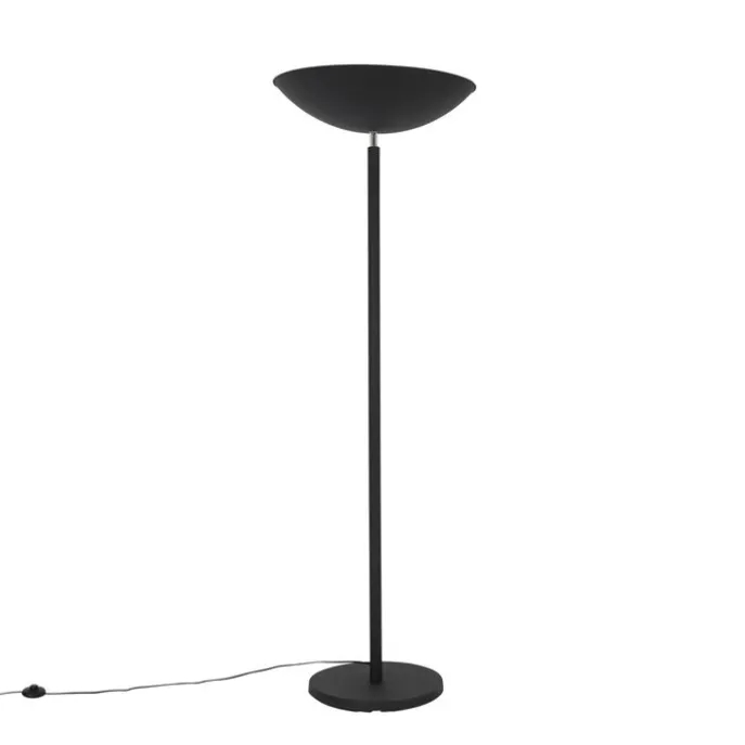 Industriële vloerlamp zwart met gouden binnenkant 60 cm - Magnax