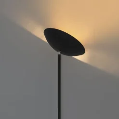 Industriële vloerlamp zwart met gouden binnenkant 60 cm - Magnax