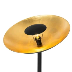 Industriële vloerlamp zwart met gouden binnenkant 60 cm - Magnax