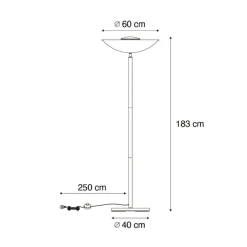 Industriële vloerlamp zwart met gouden binnenkant 60 cm - Magnax