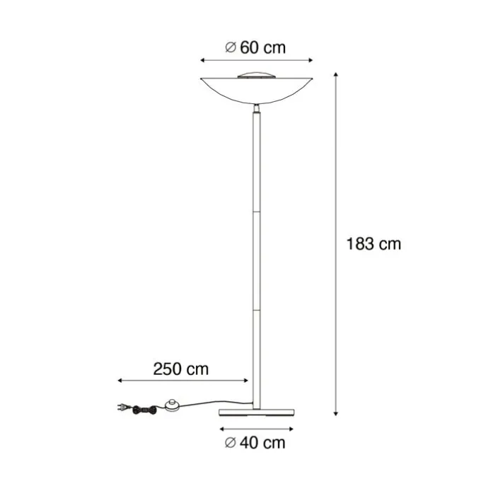 Industriële vloerlamp zwart met gouden binnenkant 60 cm - Magnax
