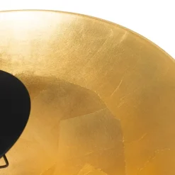 Industriële vloerlamp zwart met gouden binnenkant 60 cm - Magnax