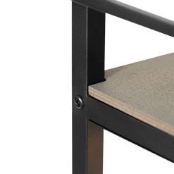 Industriële vloerlamp zwart met hout - Cage Rack