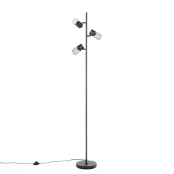 Industriële vloerlamp zwart 3-lichts - Jim