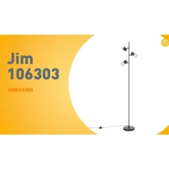 Industriële vloerlamp zwart 3-lichts - Jim