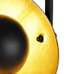 Industriële vloerlamp zwart met goud 3-lichts - Magnax