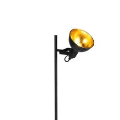 Industriële vloerlamp zwart met goud 1-lichts - Tommy