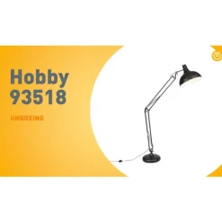 Industriële vloerlamp zwart verstelbaar - Hobby