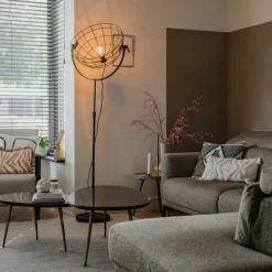 Industriële vloerlamp zwart 50 cm verstelbaar - Hanze