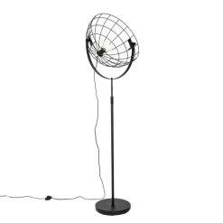 Industriële vloerlamp zwart 50 cm verstelbaar - Hanze