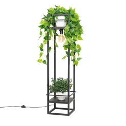 Industriële vloerlamp zwart - Cage Rack