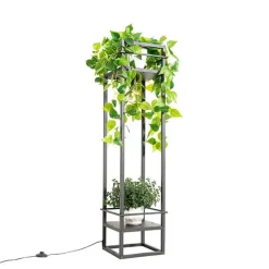 Industriële vloerlamp zwart - Cage Rack