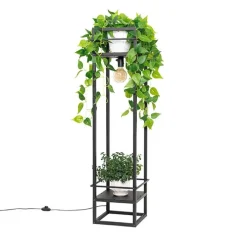 Industriële vloerlamp zwart - Cage Rack