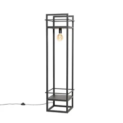 Industriële vloerlamp zwart - Cage Rack