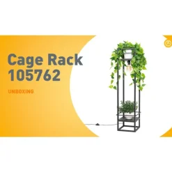 Industriële vloerlamp zwart - Cage Rack
