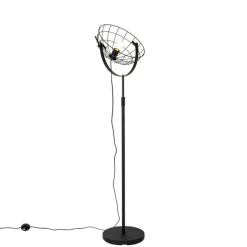 Industriële vloerlamp zwart 35 cm verstelbaar - Hanze