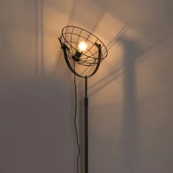 Industriële vloerlamp zwart 35 cm verstelbaar - Hanze