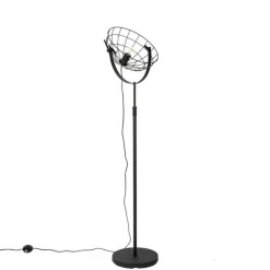 Industriële vloerlamp zwart 35 cm verstelbaar - Hanze